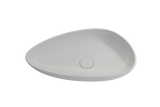 BOCCHI Etna 23" Palette Shaped Vessel Fireclay Bathroom Sink, Matte White, 1114-002-0125