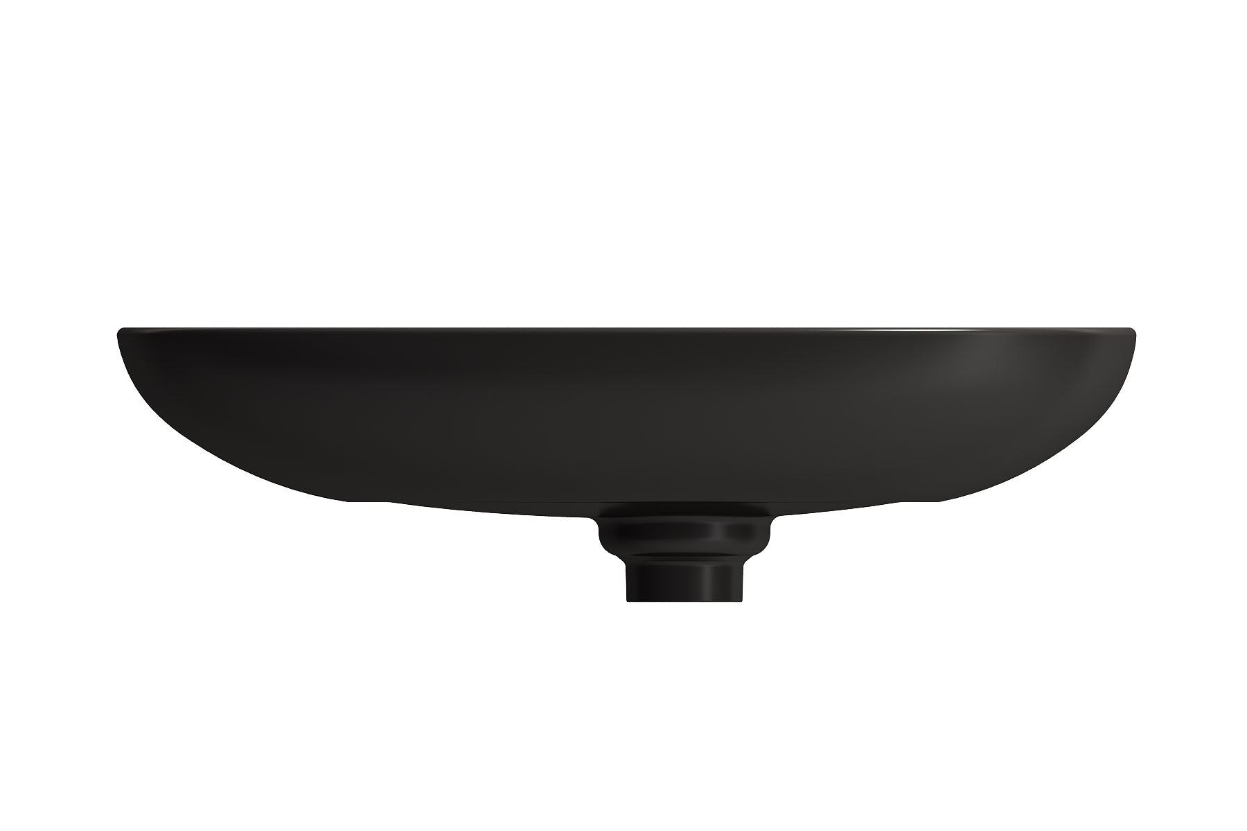 BOCCHI Etna 23" Palette Shaped Vessel Fireclay Bathroom Sink, Matte Black, 1114-004-0125