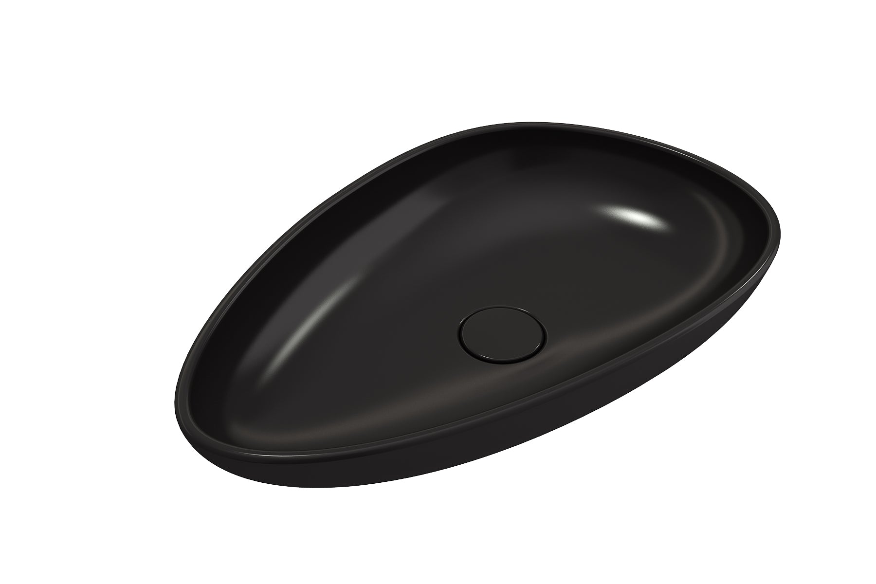 BOCCHI Etna 23" Palette Shaped Vessel Fireclay Bathroom Sink, Matte Black, 1114-004-0125
