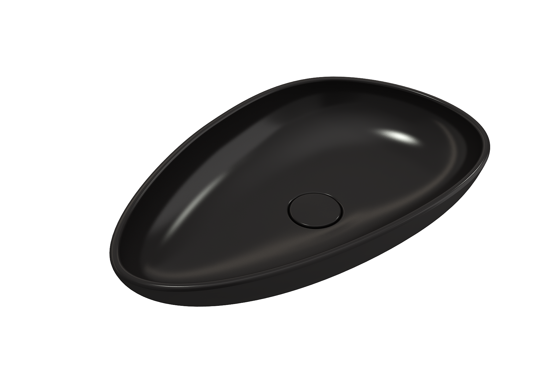 BOCCHI Etna 23" Palette Shaped Vessel Fireclay Bathroom Sink, Matte Black, 1114-004-0125