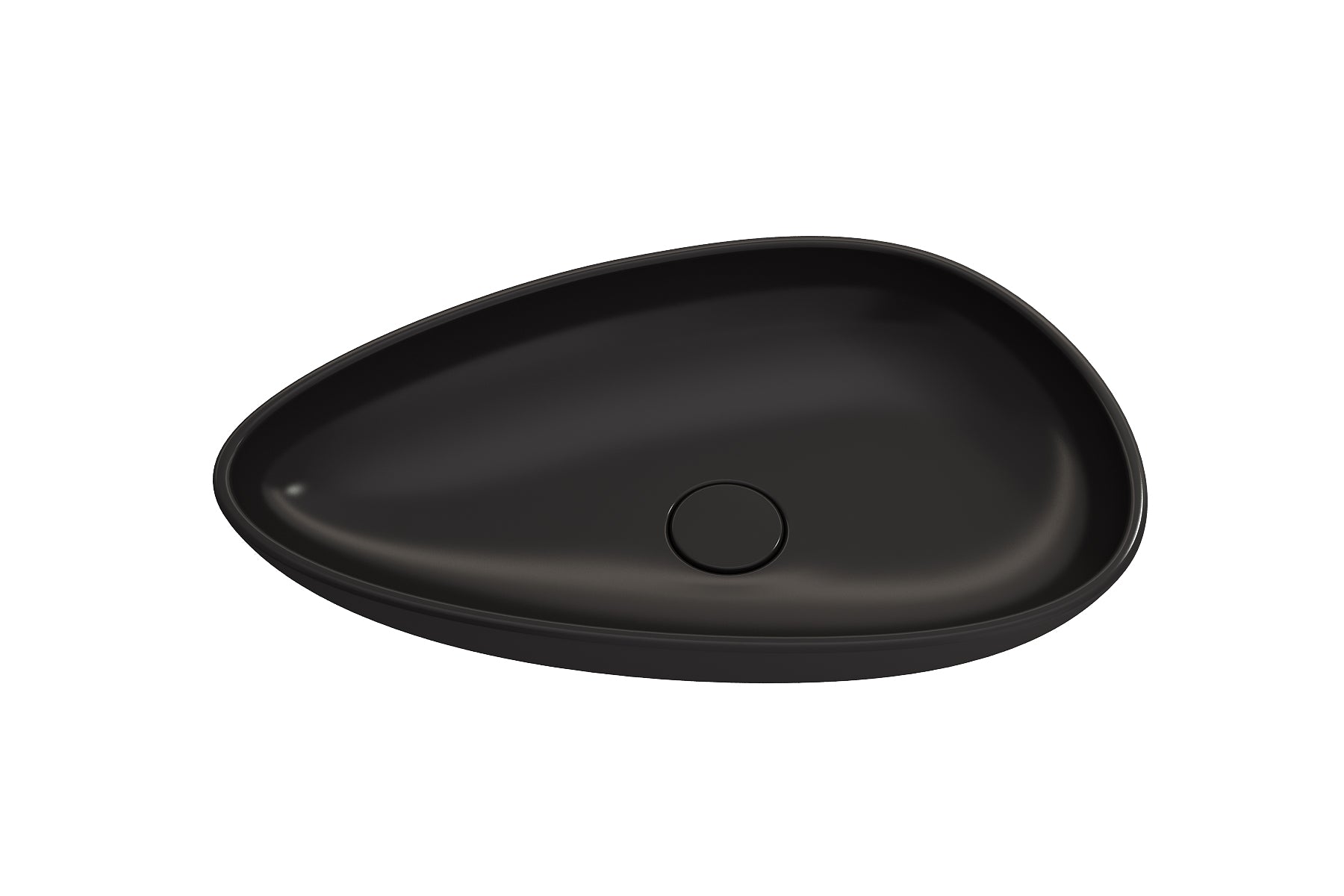 BOCCHI Etna 23" Palette Shaped Vessel Fireclay Bathroom Sink, Matte Black, 1114-004-0125