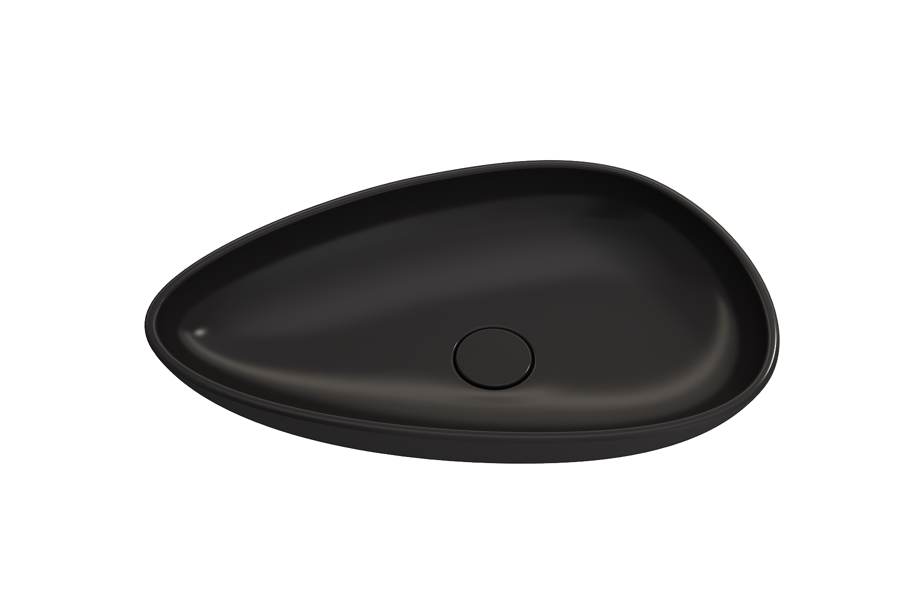 BOCCHI Etna 23" Palette Shaped Vessel Fireclay Bathroom Sink, Matte Black, 1114-004-0125