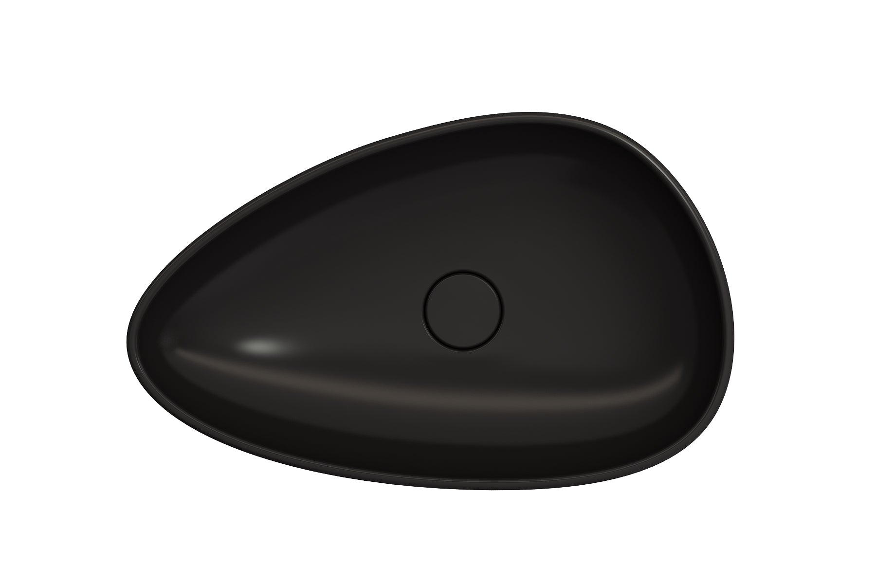 BOCCHI Etna 23" Palette Shaped Vessel Fireclay Bathroom Sink, Matte Black, 1114-004-0125