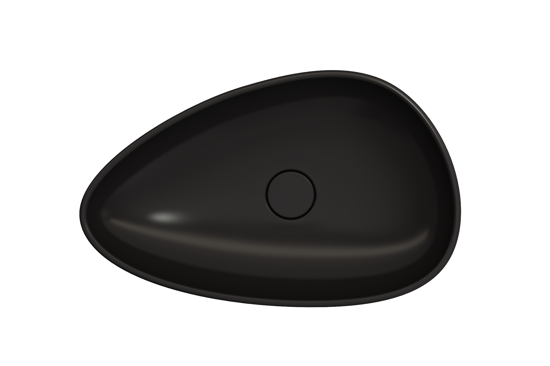 BOCCHI Etna 23" Palette Shaped Vessel Fireclay Bathroom Sink, Matte Black, 1114-004-0125