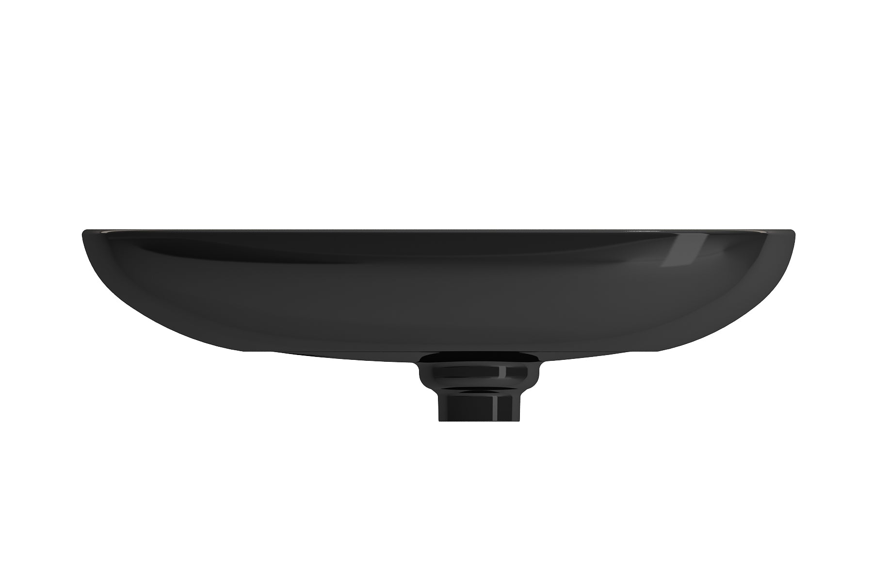 BOCCHI Etna 23" Palette Shaped Vessel Fireclay Bathroom Sink, Black, 1114-005-0125