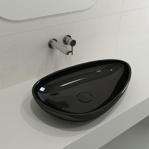 Alternate Image for BOCCHI Etna 23" Palette Shaped Vessel Fireclay Bathroom Sink, Black, 1114-005-0125