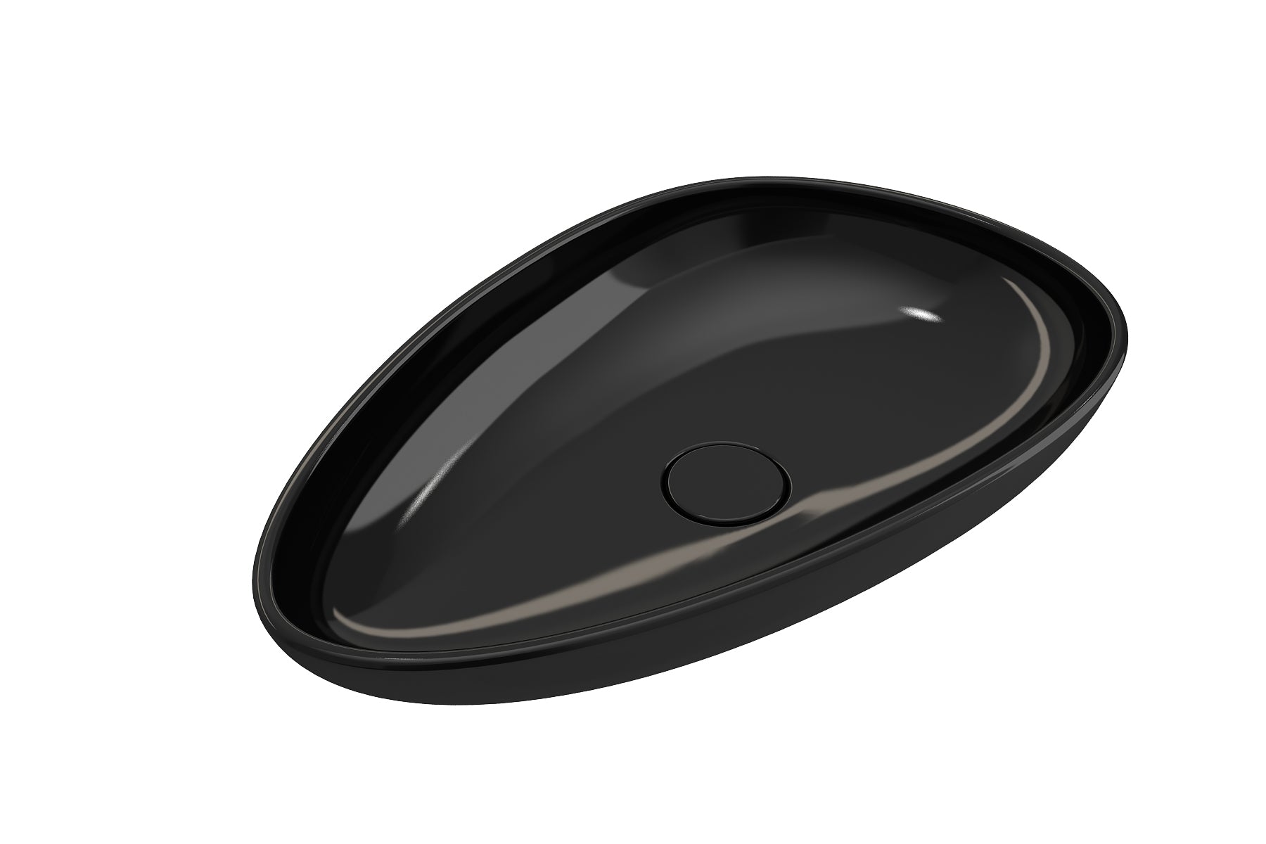 BOCCHI Etna 23" Palette Shaped Vessel Fireclay Bathroom Sink, Black, 1114-005-0125