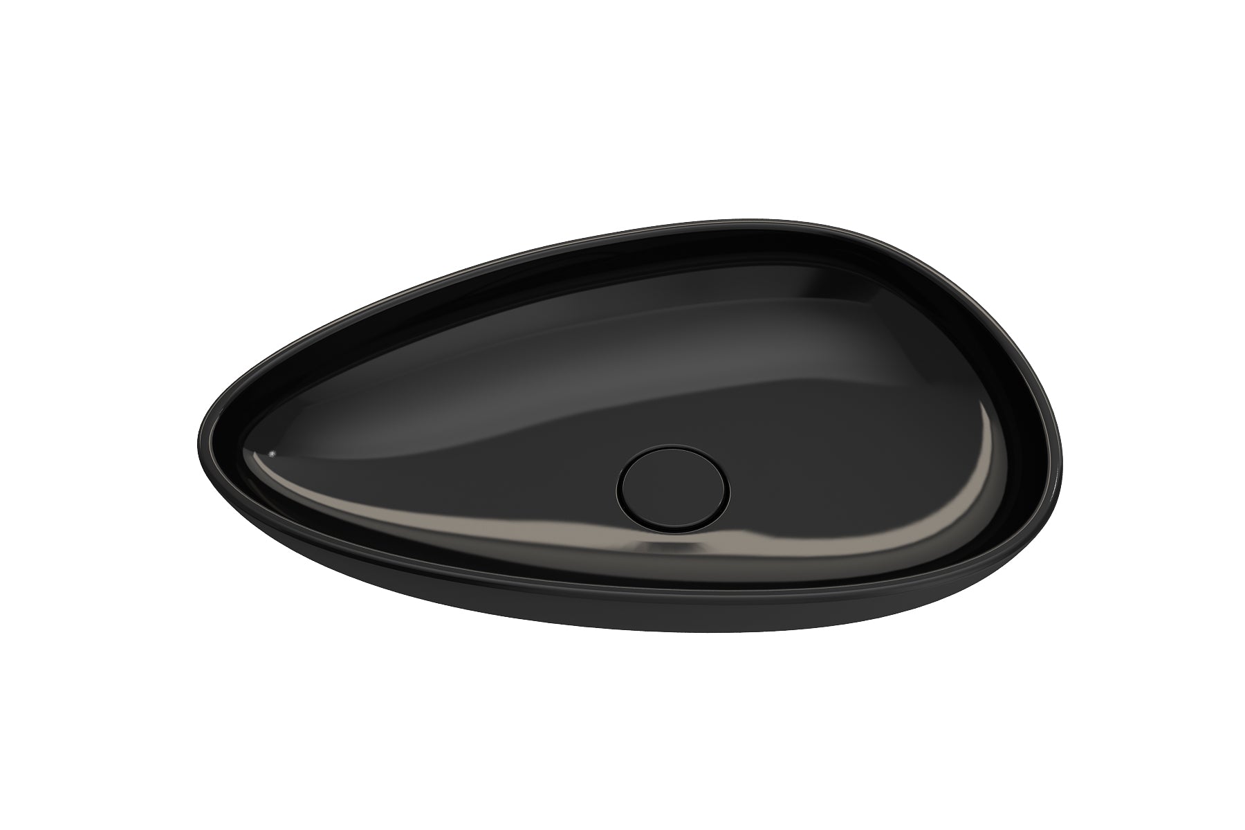 BOCCHI Etna 23" Palette Shaped Vessel Fireclay Bathroom Sink, Black, 1114-005-0125