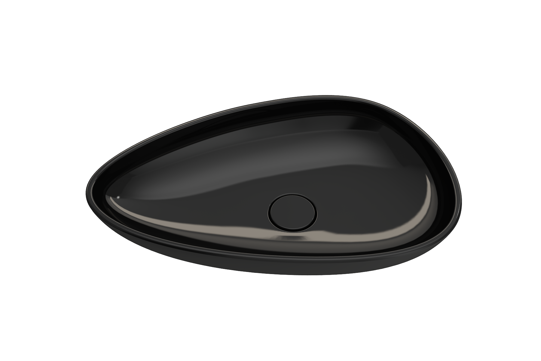 BOCCHI Etna 23" Palette Shaped Vessel Fireclay Bathroom Sink, Black, 1114-005-0125