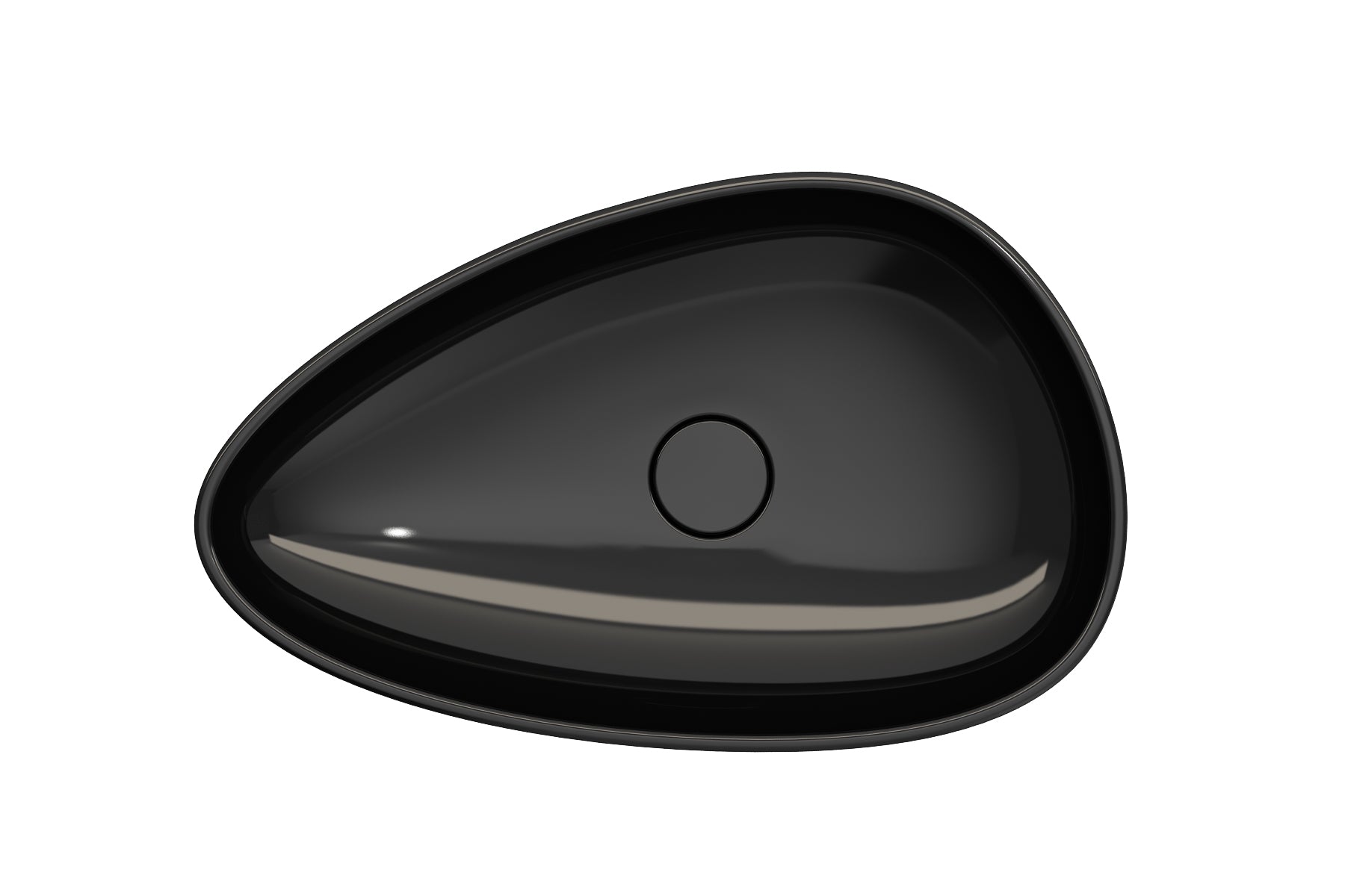 BOCCHI Etna 23" Palette Shaped Vessel Fireclay Bathroom Sink, Black, 1114-005-0125