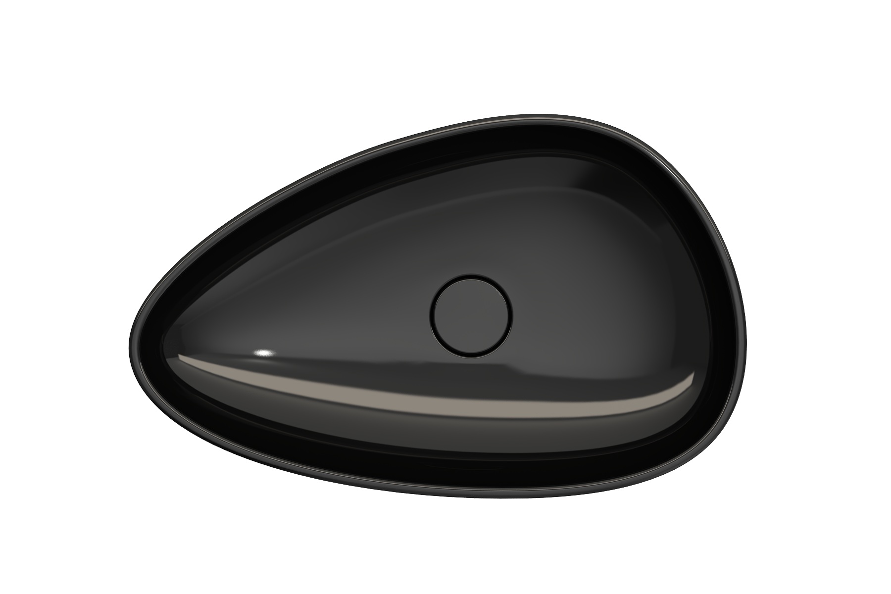 BOCCHI Etna 23" Palette Shaped Vessel Fireclay Bathroom Sink, Black, 1114-005-0125