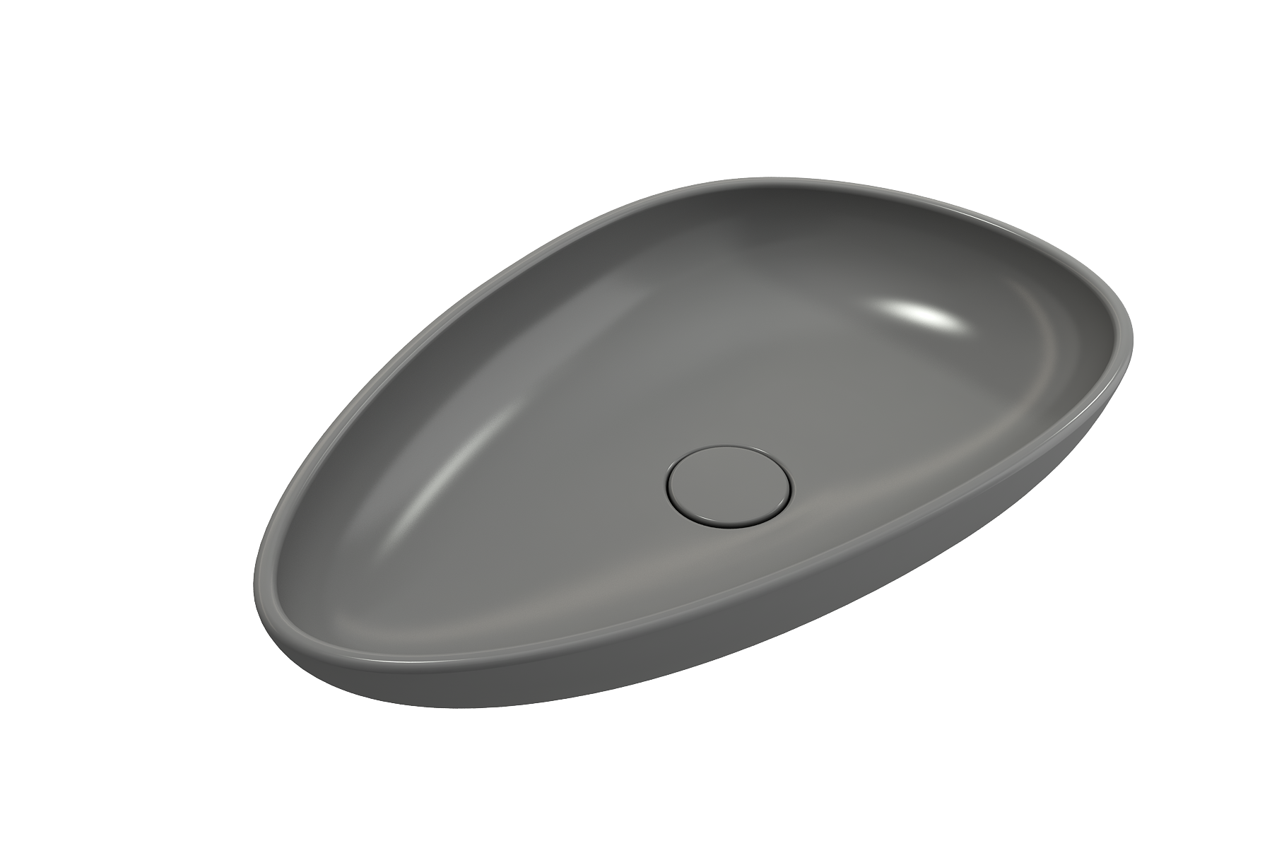 BOCCHI Etna 23" Palette Shaped Vessel Fireclay Bathroom Sink, Matte Gray, 1114-006-0125