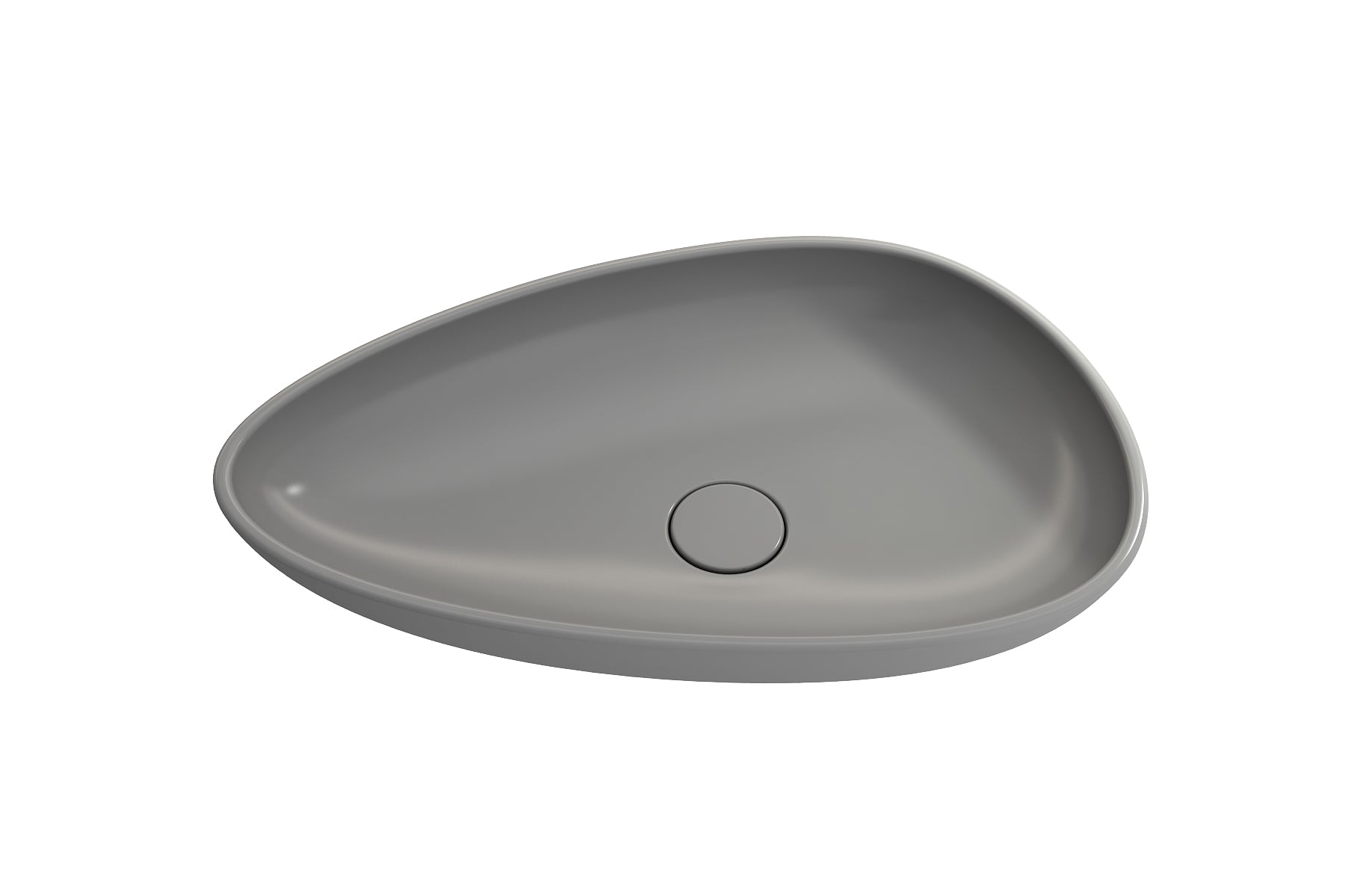 BOCCHI Etna 23" Palette Shaped Vessel Fireclay Bathroom Sink, Matte Gray, 1114-006-0125
