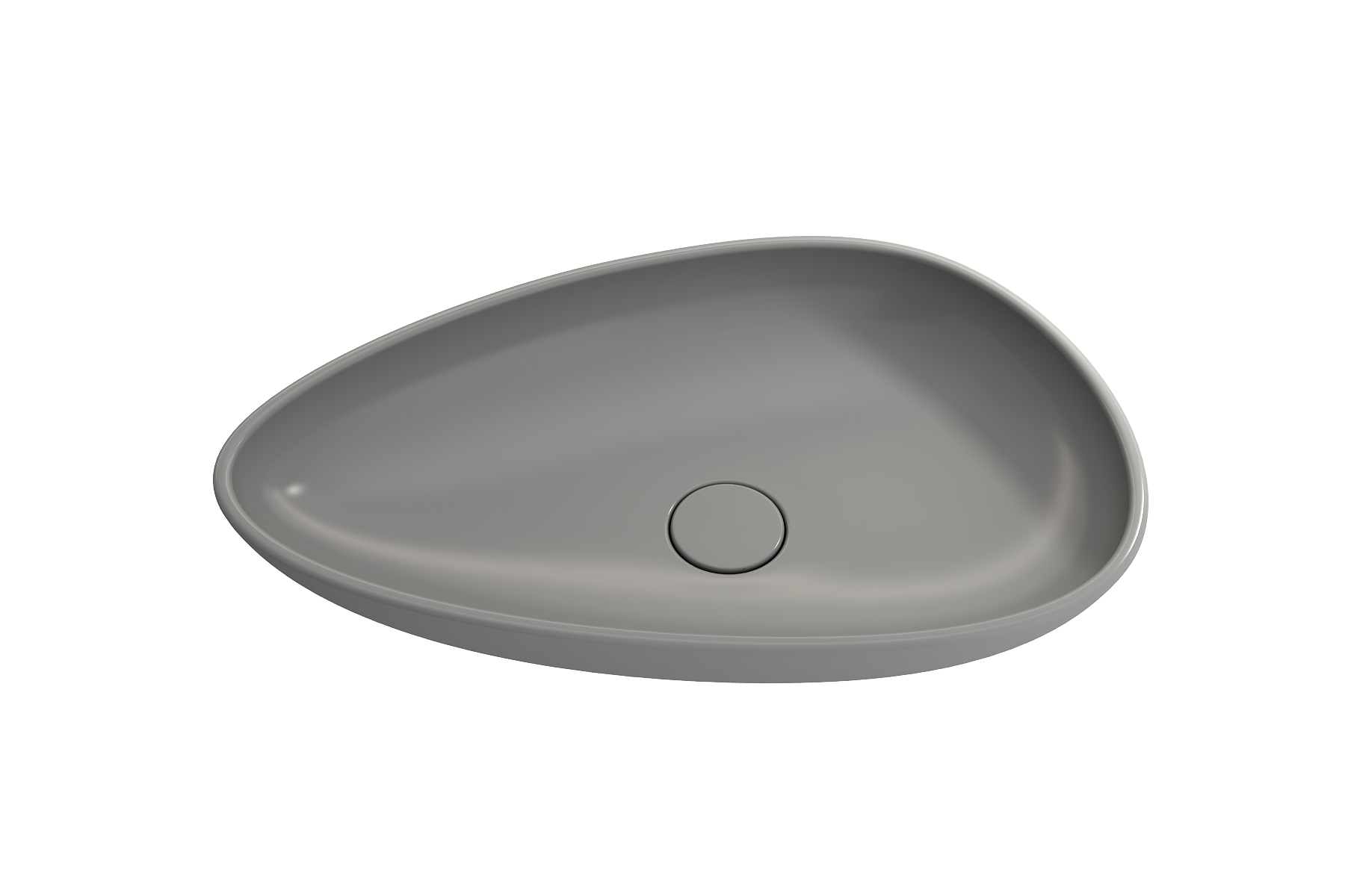 BOCCHI Etna 23" Palette Shaped Vessel Fireclay Bathroom Sink, Matte Gray, 1114-006-0125