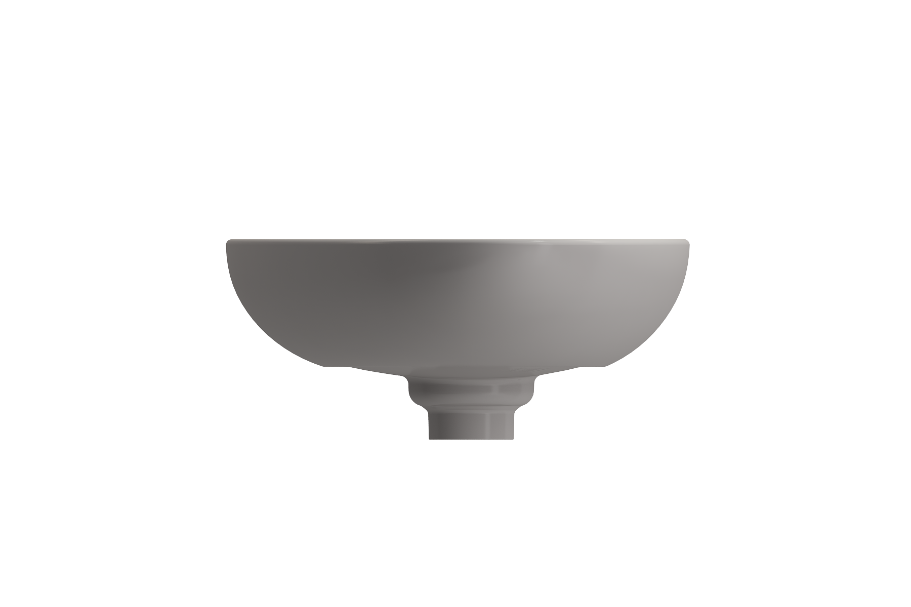 BOCCHI Etna 23" Palette Shaped Vessel Fireclay Bathroom Sink, Matte Gray, 1114-006-0125