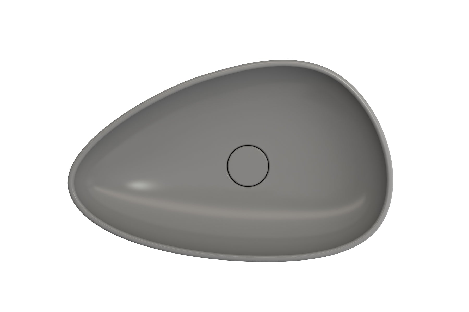 BOCCHI Etna 23" Palette Shaped Vessel Fireclay Bathroom Sink, Matte Gray, 1114-006-0125