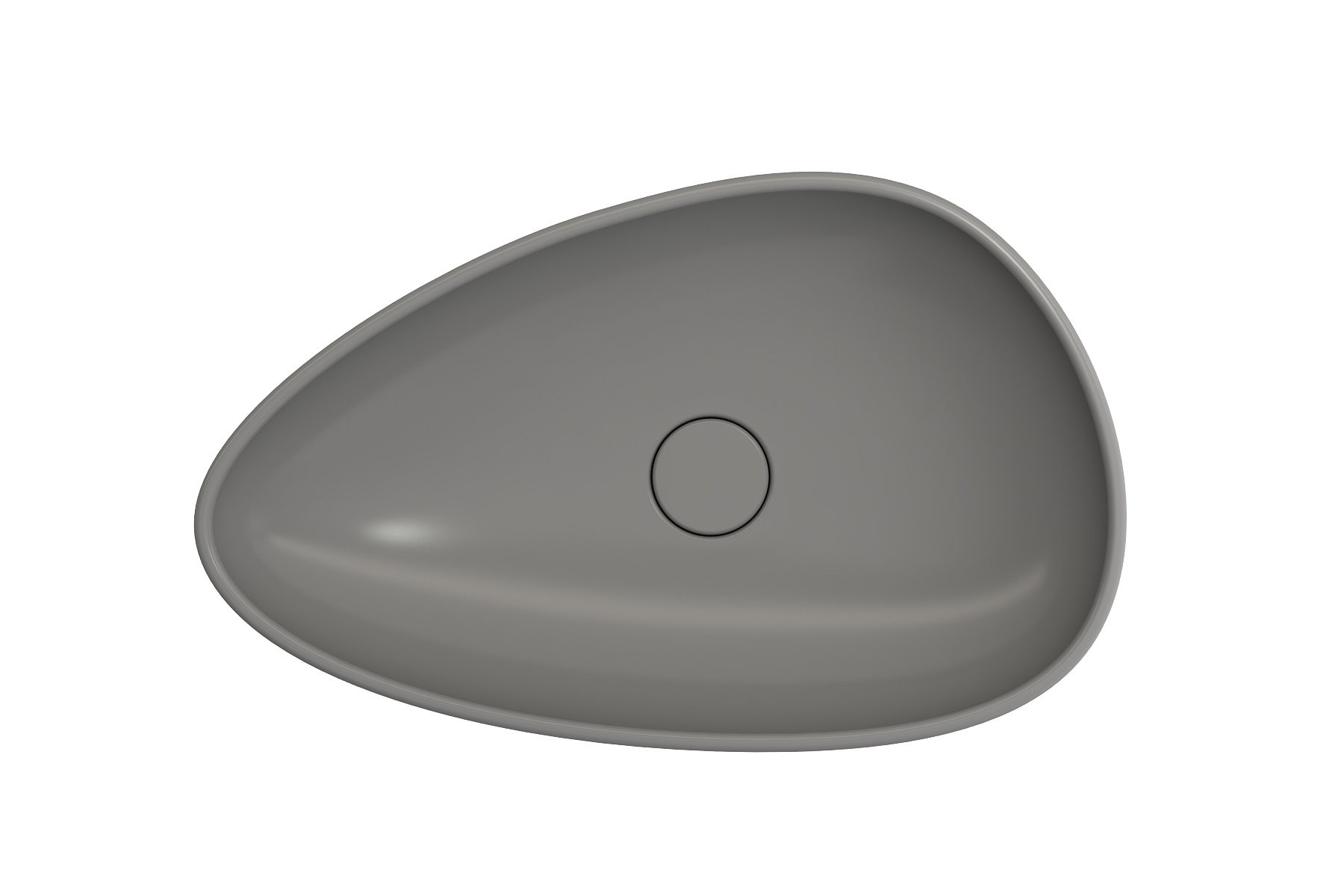 BOCCHI Etna 23" Palette Shaped Vessel Fireclay Bathroom Sink, Matte Gray, 1114-006-0125