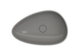 BOCCHI Etna 23" Palette Shaped Vessel Fireclay Bathroom Sink, Matte Gray, 1114-006-0125