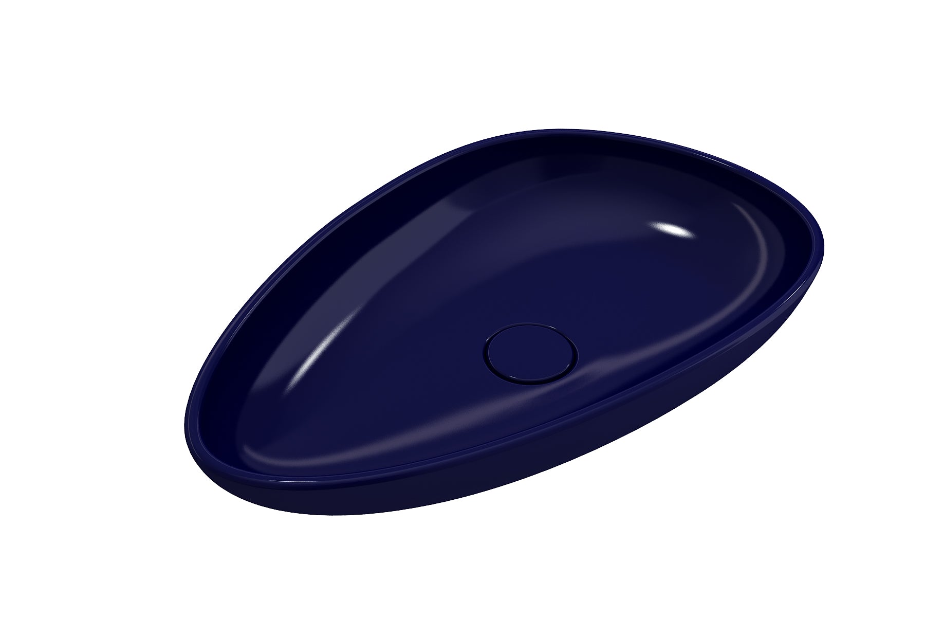 BOCCHI Etna 23" Palette Shaped Vessel Fireclay Bathroom Sink, Sapphire Blue, 1114-010-0125