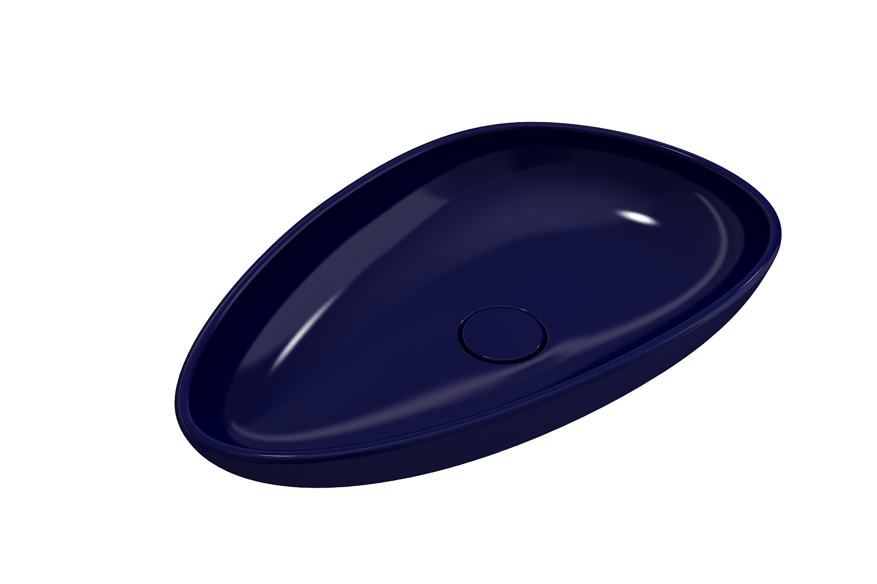 BOCCHI Etna 23" Palette Shaped Vessel Fireclay Bathroom Sink, Sapphire Blue, 1114-010-0125