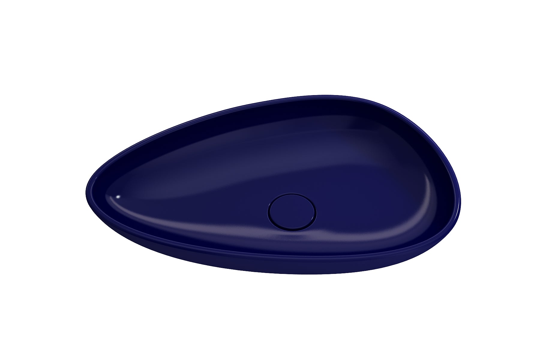 BOCCHI Etna 23" Palette Shaped Vessel Fireclay Bathroom Sink, Sapphire Blue, 1114-010-0125