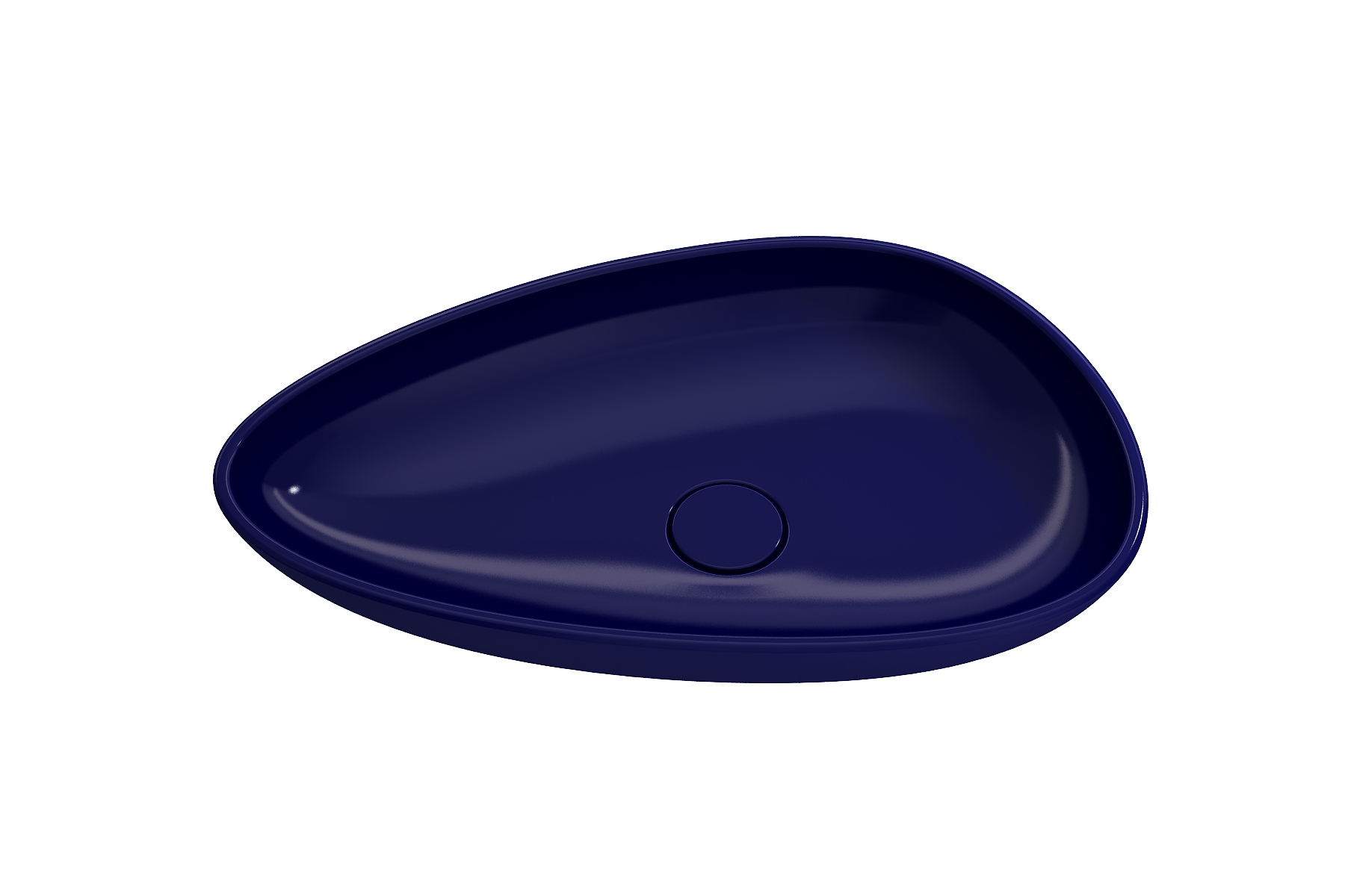 BOCCHI Etna 23" Palette Shaped Vessel Fireclay Bathroom Sink, Sapphire Blue, 1114-010-0125