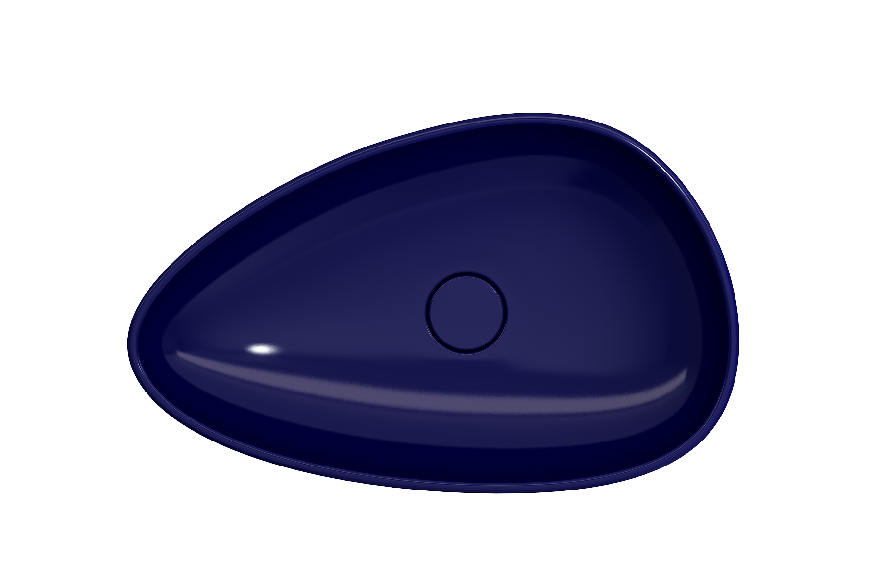 BOCCHI Etna 23" Palette Shaped Vessel Fireclay Bathroom Sink, Sapphire Blue, 1114-010-0125