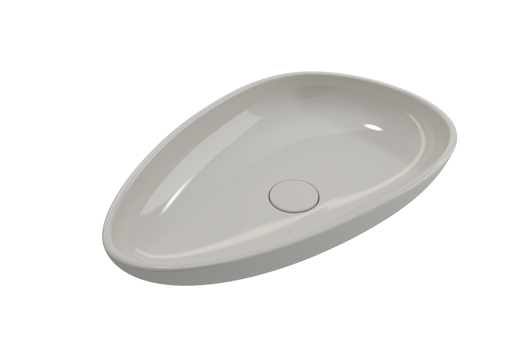 BOCCHI Etna 23" Palette Shaped Vessel Fireclay Bathroom Sink, Biscuit, 1114-014-0125