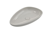 BOCCHI Etna 23" Palette Shaped Vessel Fireclay Bathroom Sink, Biscuit, 1114-014-0125