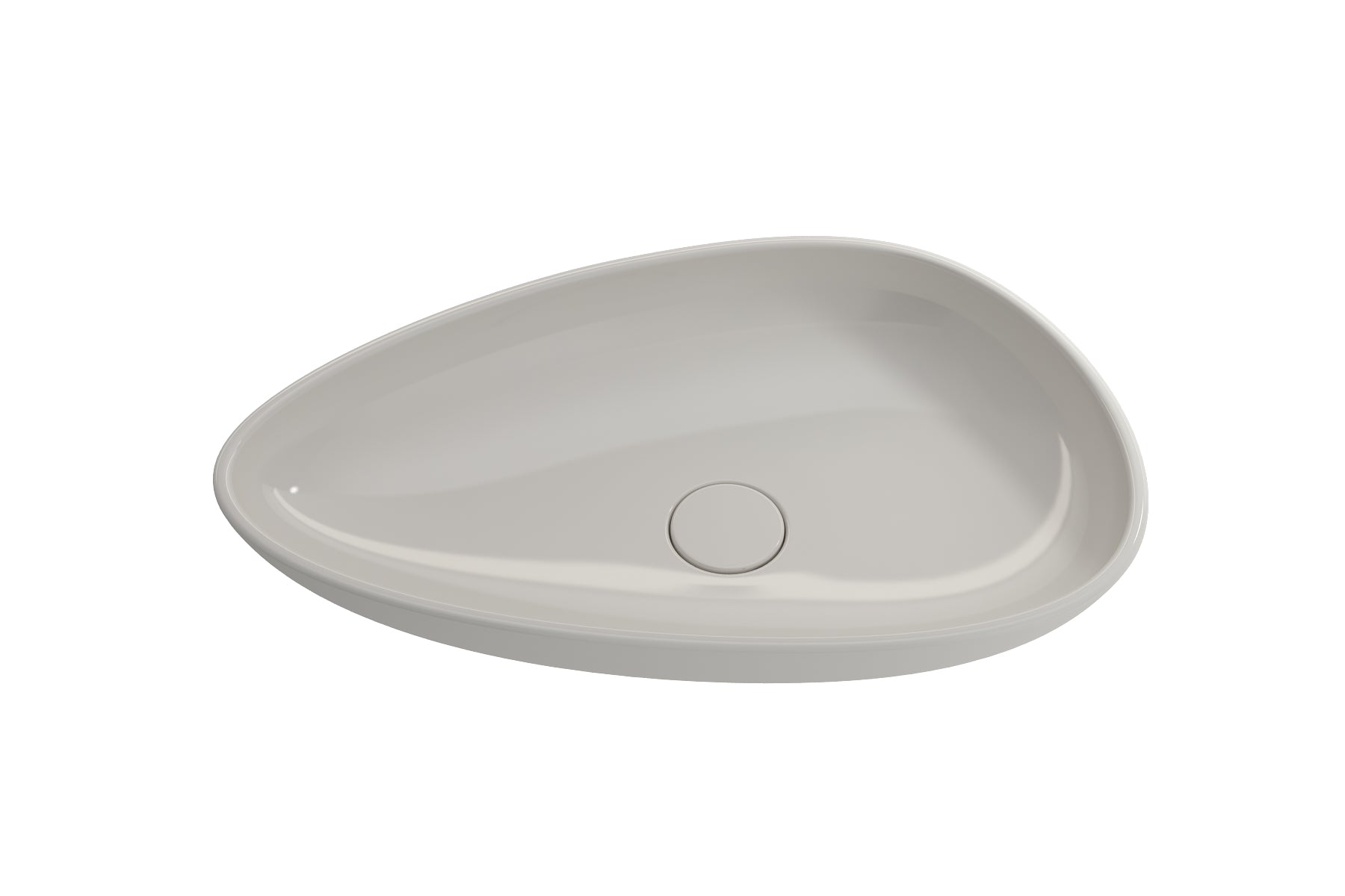 BOCCHI Etna 23" Palette Shaped Vessel Fireclay Bathroom Sink, Biscuit, 1114-014-0125