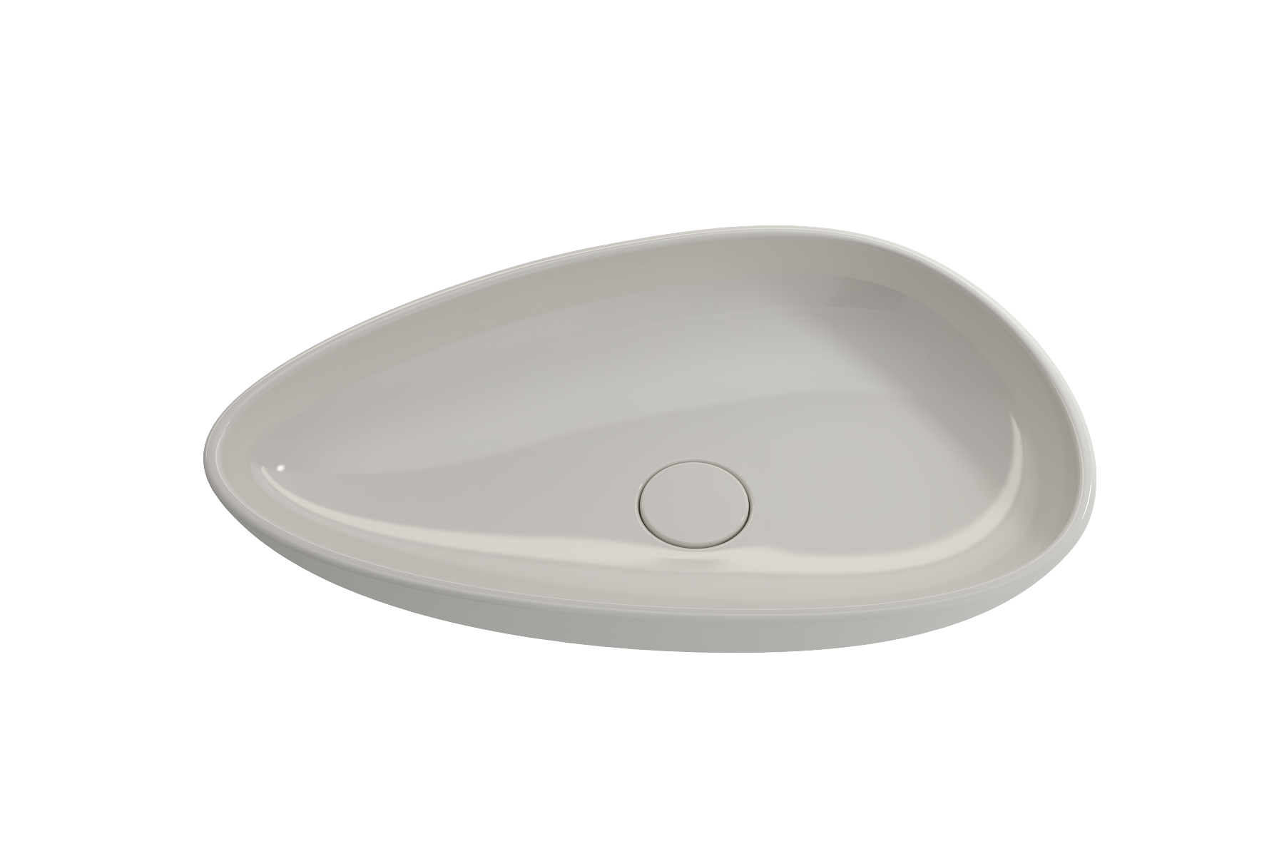 BOCCHI Etna 23" Palette Shaped Vessel Fireclay Bathroom Sink, Biscuit, 1114-014-0125