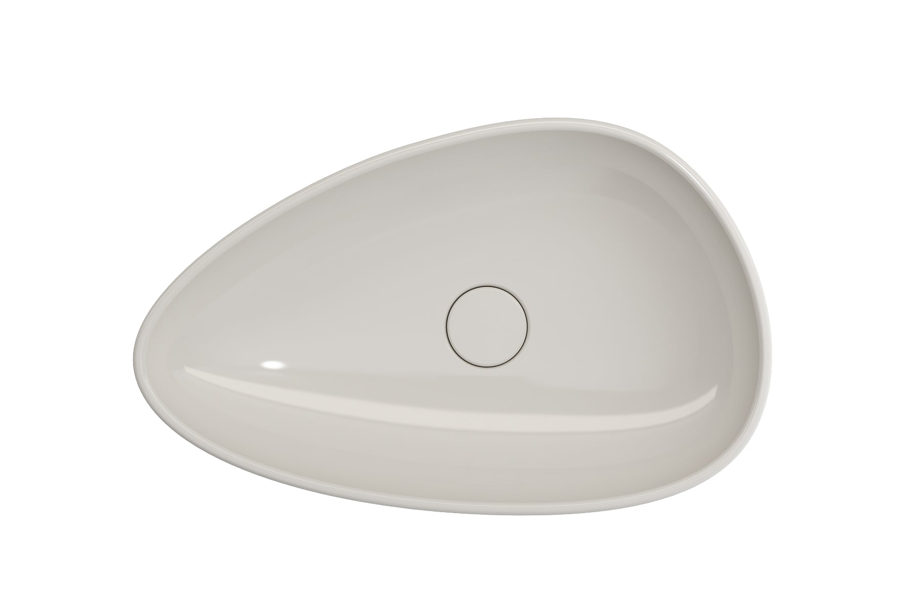 BOCCHI Etna 23" Palette Shaped Vessel Fireclay Bathroom Sink, Biscuit, 1114-014-0125