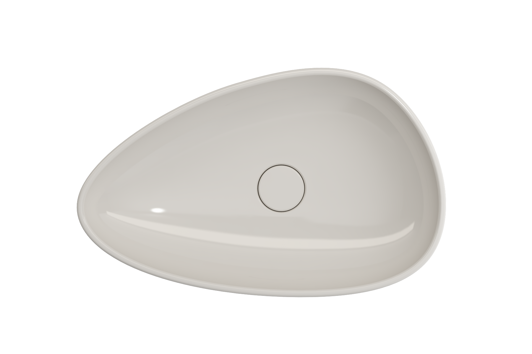 BOCCHI Etna 23" Palette Shaped Vessel Fireclay Bathroom Sink, Biscuit, 1114-014-0125