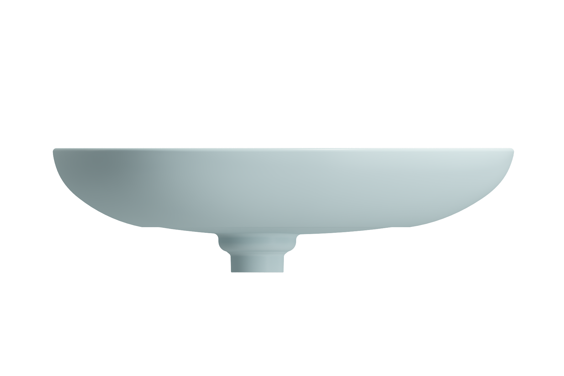 BOCCHI Etna 23" Palette Shaped Vessel Fireclay Bathroom Sink, Matte Ice Blue, 1114-029-0125