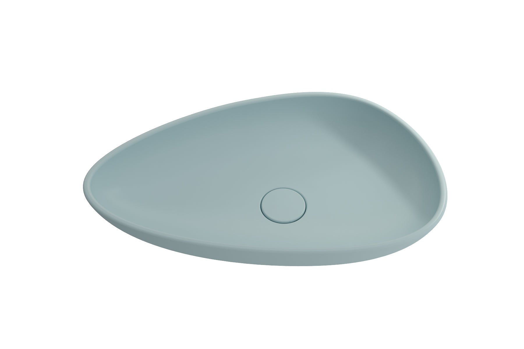 BOCCHI Etna 23" Palette Shaped Vessel Fireclay Bathroom Sink, Matte Ice Blue, 1114-029-0125