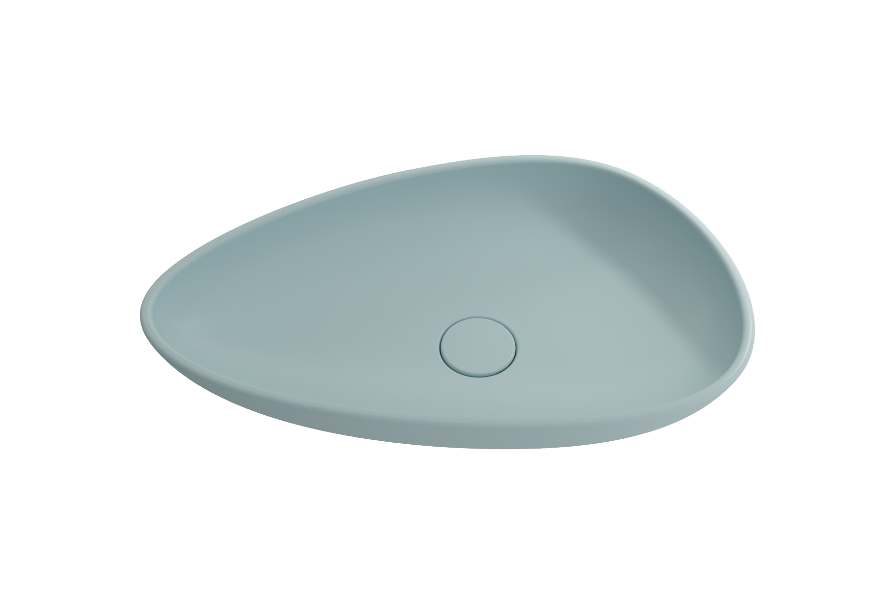 BOCCHI Etna 23" Palette Shaped Vessel Fireclay Bathroom Sink, Matte Ice Blue, 1114-029-0125