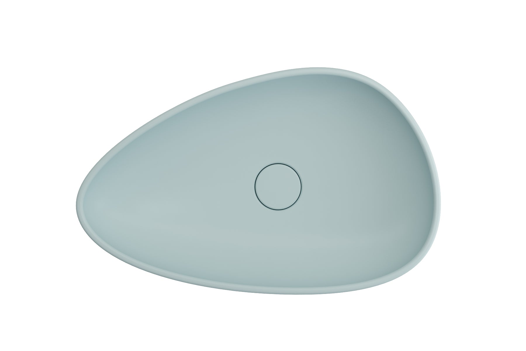 BOCCHI Etna 23" Palette Shaped Vessel Fireclay Bathroom Sink, Matte Ice Blue, 1114-029-0125