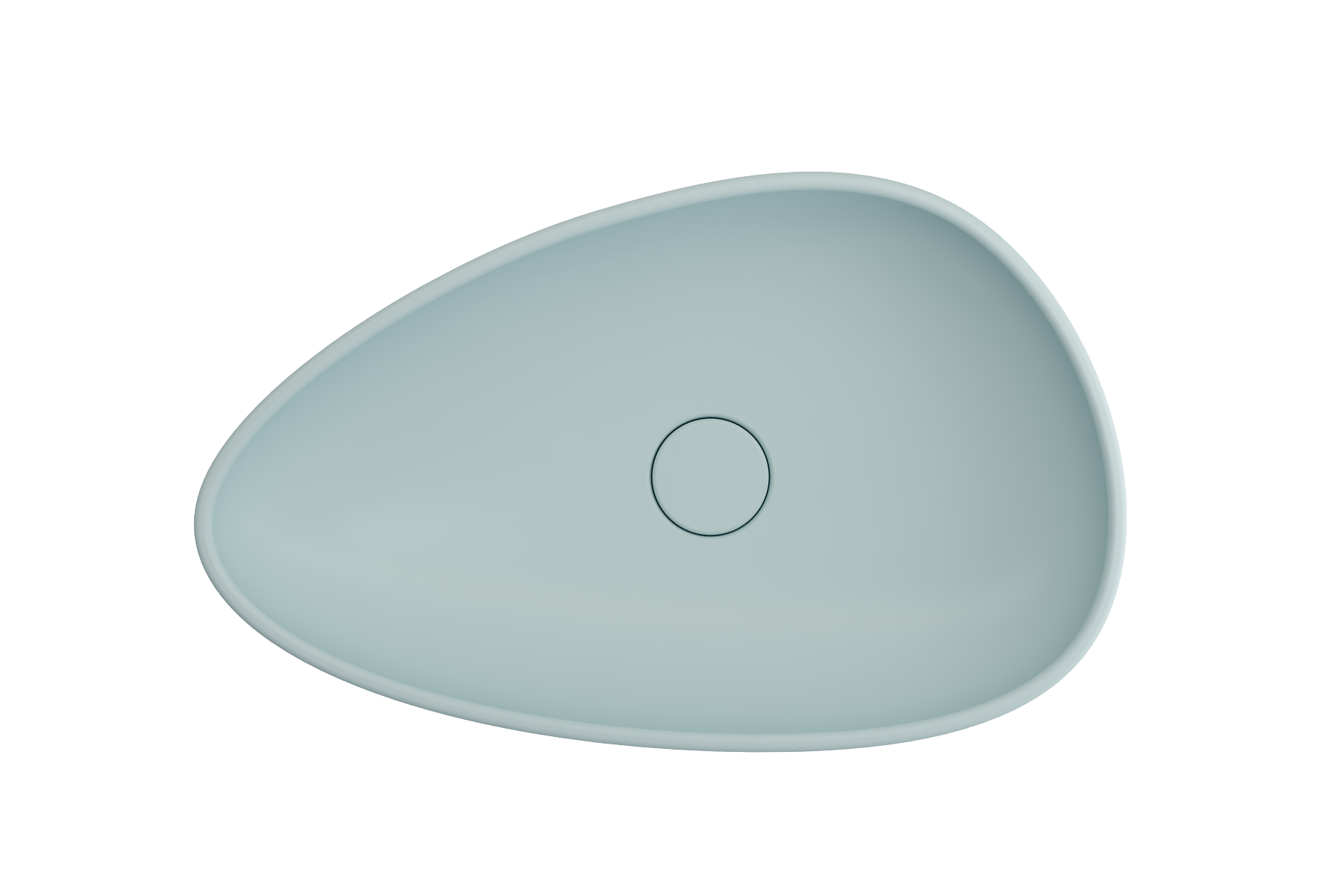 BOCCHI Etna 23" Palette Shaped Vessel Fireclay Bathroom Sink, Matte Ice Blue, 1114-029-0125