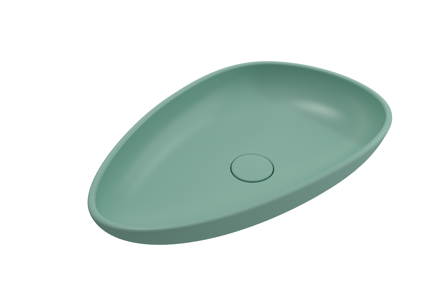 BOCCHI Etna 23" Palette Shaped Vessel Fireclay Bathroom Sink, Matte Mint Green, 1114-033-0125