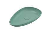 BOCCHI Etna 23" Palette Shaped Vessel Fireclay Bathroom Sink, Matte Mint Green, 1114-033-0125