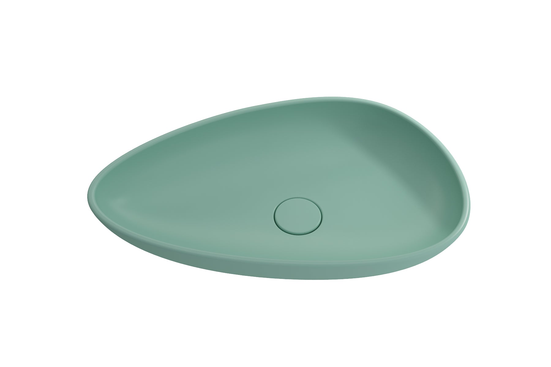 BOCCHI Etna 23" Palette Shaped Vessel Fireclay Bathroom Sink, Matte Mint Green, 1114-033-0125