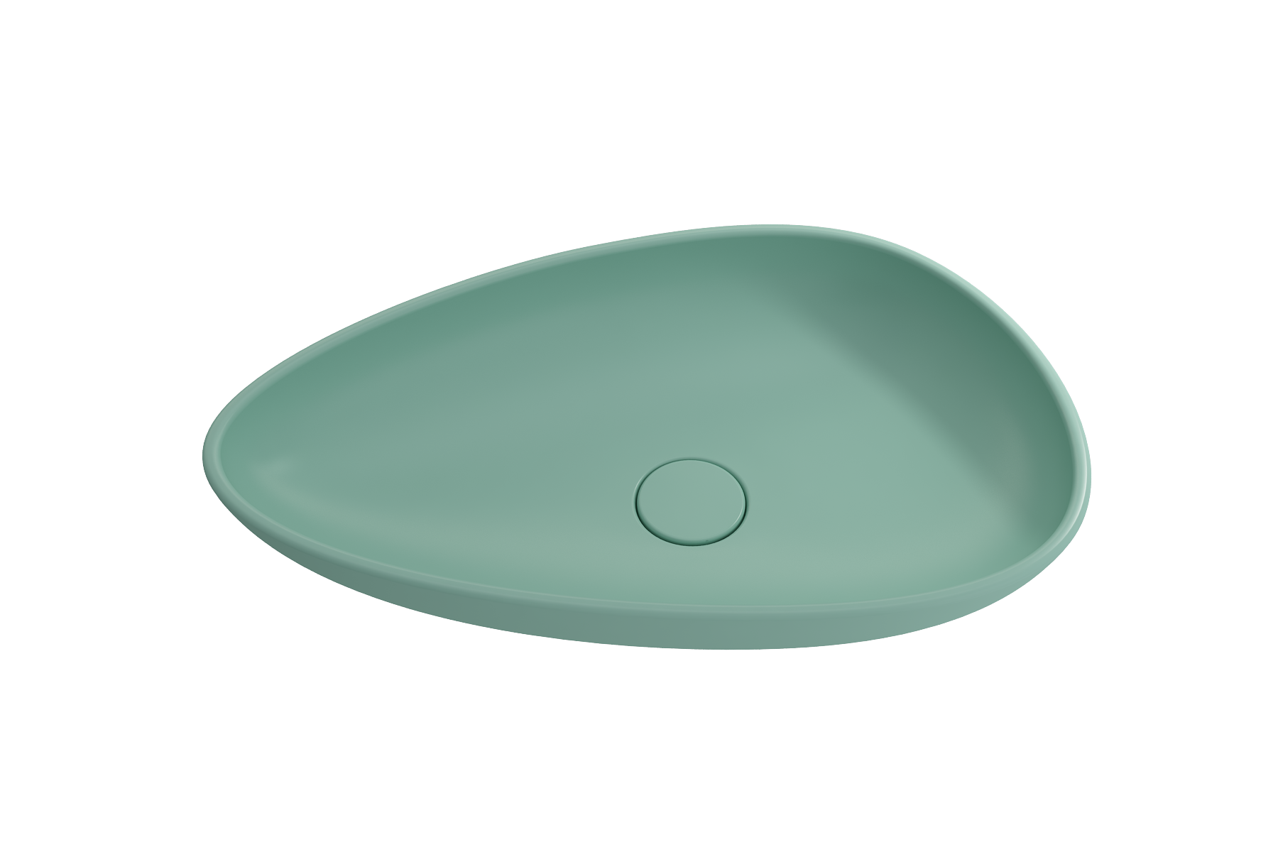 BOCCHI Etna 23" Palette Shaped Vessel Fireclay Bathroom Sink, Matte Mint Green, 1114-033-0125