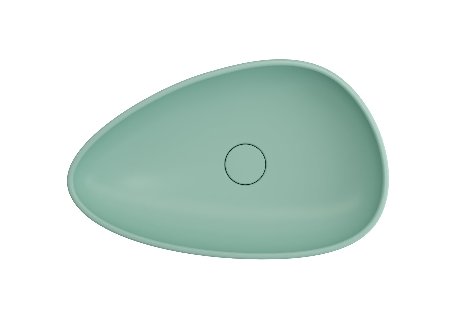 BOCCHI Etna 23" Palette Shaped Vessel Fireclay Bathroom Sink, Matte Mint Green, 1114-033-0125