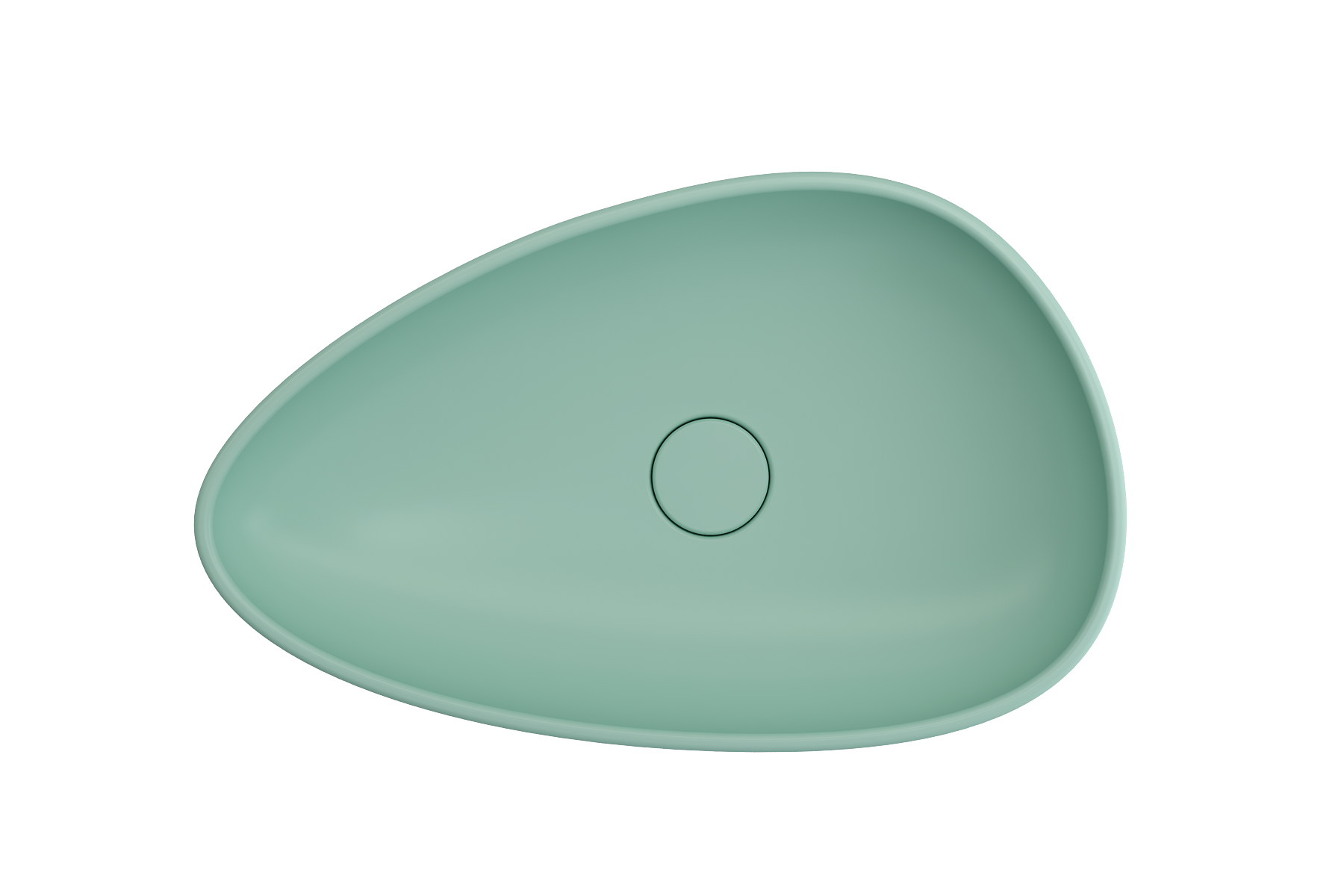 BOCCHI Etna 23" Palette Shaped Vessel Fireclay Bathroom Sink, Matte Mint Green, 1114-033-0125