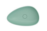 BOCCHI Etna 23" Palette Shaped Vessel Fireclay Bathroom Sink, Matte Mint Green, 1114-033-0125