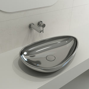 Alternate Image for BOCCHI Etna 23" Palette Shaped Vessel Fireclay Bathroom Sink, Platinum, 1114-401-0125