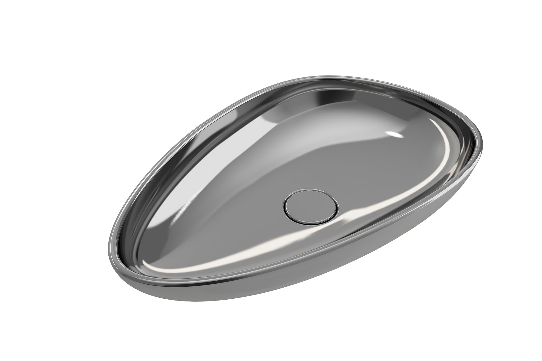 BOCCHI Etna 23" Palette Shaped Vessel Fireclay Bathroom Sink, Platinum, 1114-401-0125
