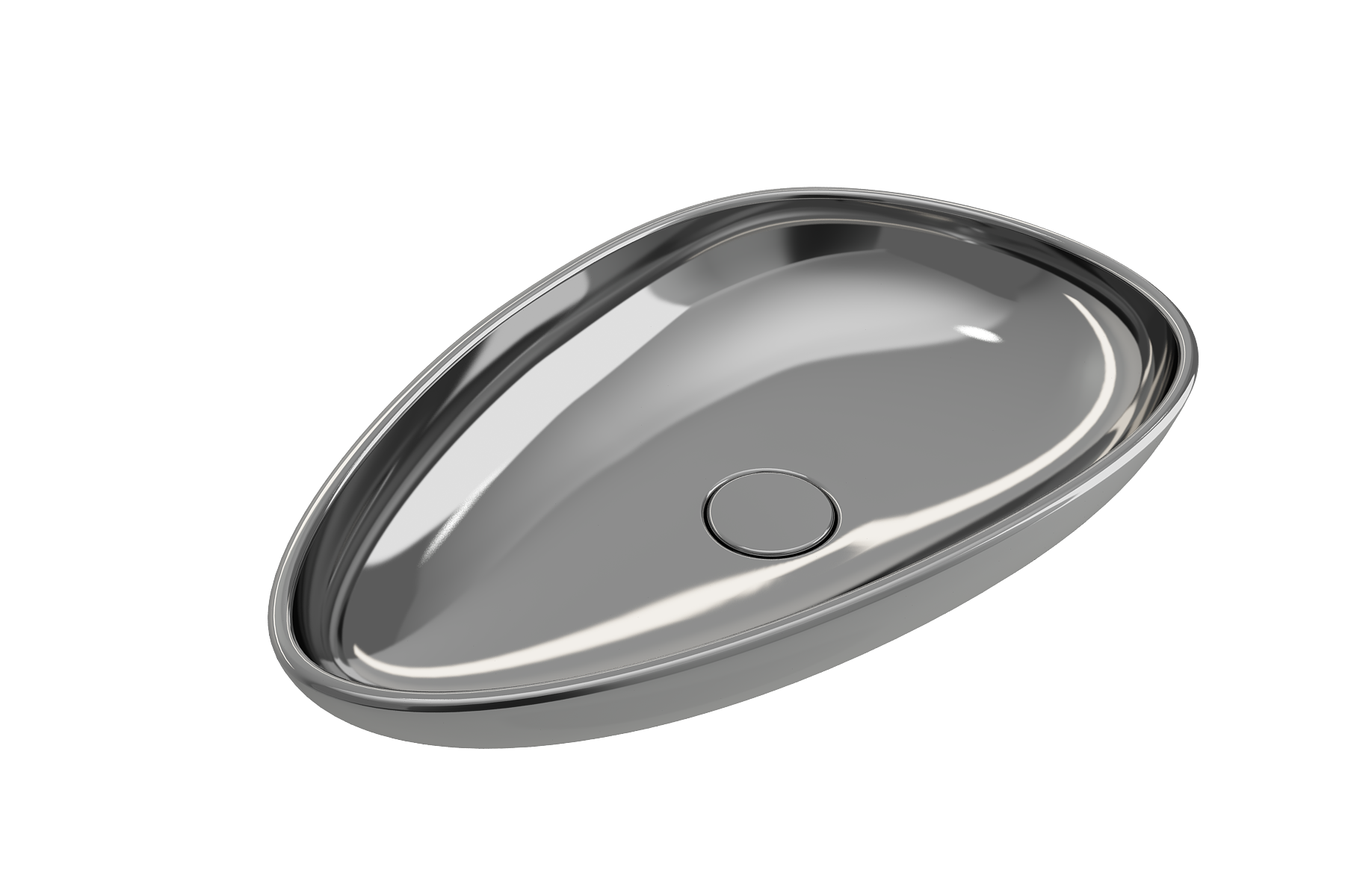 BOCCHI Etna 23" Palette Shaped Vessel Fireclay Bathroom Sink, Platinum, 1114-401-0125