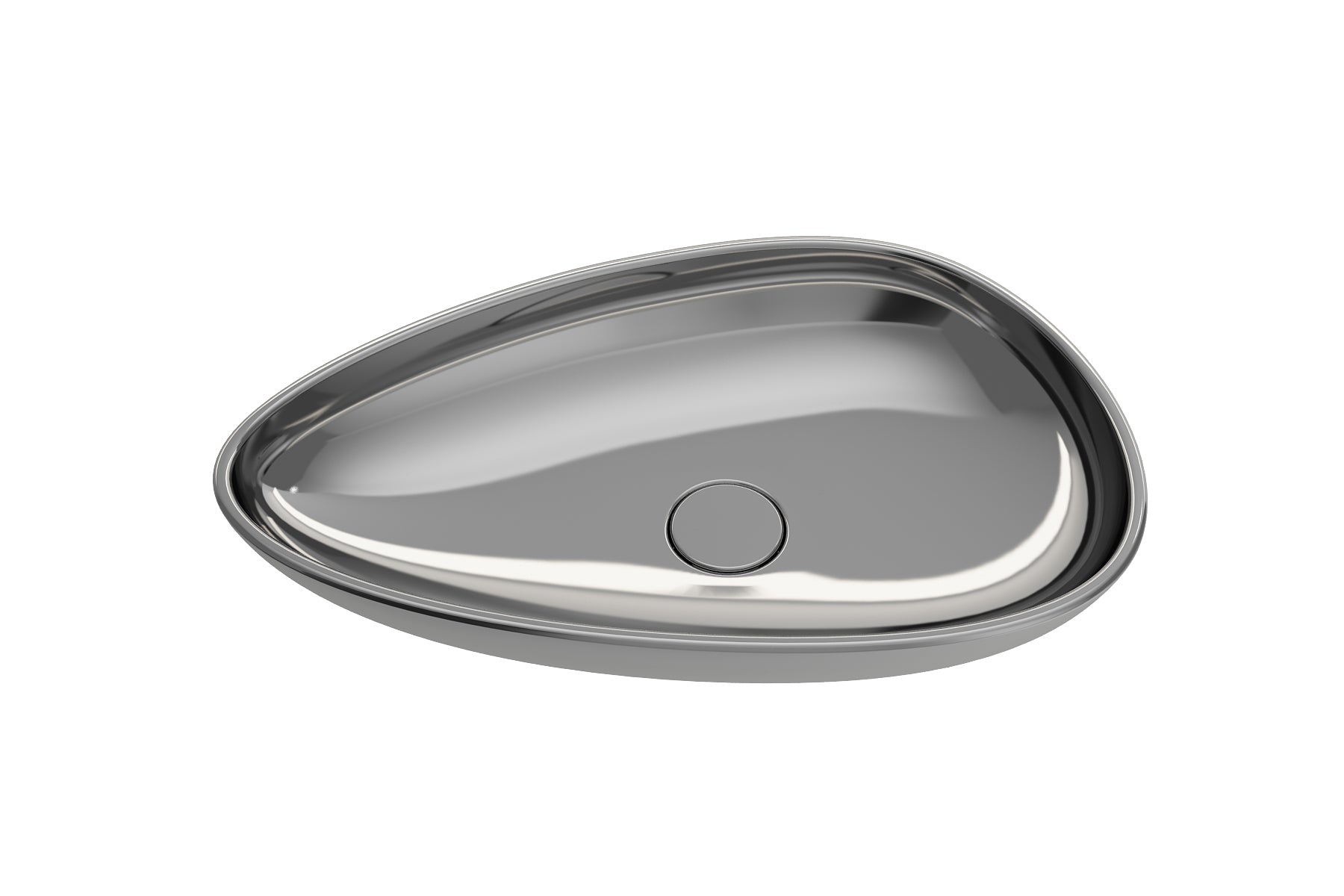 BOCCHI Etna 23" Palette Shaped Vessel Fireclay Bathroom Sink, Platinum, 1114-401-0125