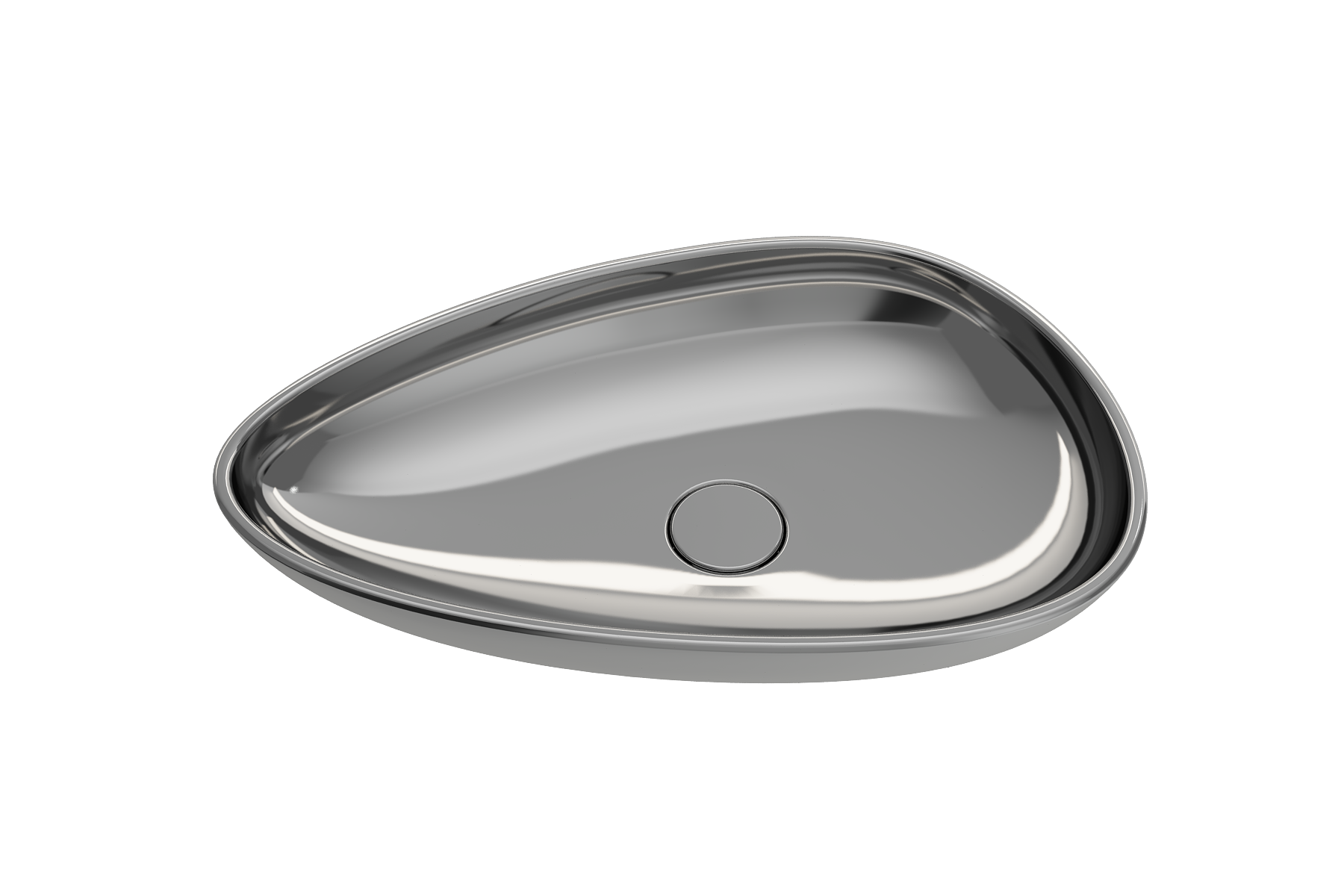 BOCCHI Etna 23" Palette Shaped Vessel Fireclay Bathroom Sink, Platinum, 1114-401-0125